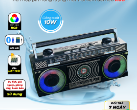 Đài FM Năng Lượng Mặt Trời FM FP363S Tích Hợp Nghe Nhạc Kết Bối Bluetooth, USB, Thẻ Nhớ AUX