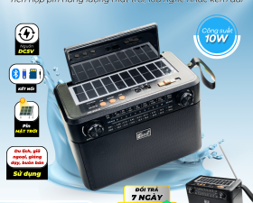 Đài FM FP370S Năng Lượng Mặt Trời Tích Hợp Đèn Pin, Loa Nghe Nhạc Tiện Lợi