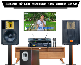 Dàn Karaoke Cao Cấp Cặp Loa Martin, Cục Đẩy 9300, Sub 835, Vang T6000Plus, Micro UGX82