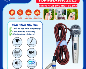 Micro Nhật Đầu Tròn Có Dây Tomahawk 2025 - Thiết Kế Bắt Mắt, Sang Trọng - Dây Dài 6m
