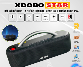 Loa Xách Tay Bluetooth Xdobo Star Công Suất Mạnh Mẽ 100W, Trang Bị Đèn Led Chiếu Sao