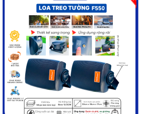 Loa Treo Tường F550 Kích Thước Nhỏ Gọn, Trọng Lượng Nhẹ, Công Suất Cực Đại: 80W/8ohm