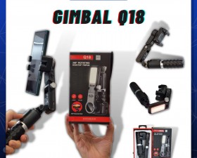 Gimbal Q18 - Thiết bị ổn định camera, tích hợp đèn làm đẹp và điều khiển từ xa
