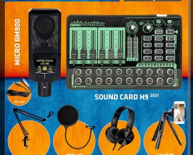 Combo Sound Card H9 2021 Và Micro LGT240