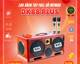 Loa Karaoke Xách Tay Bluetooth Full Gỗ MTMAX DK88Plus 3 Đường Tiếng Công Suất Lớn 500W, Bass Đôi 20