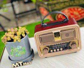 Đài FM NNS8091BT Có Bluetooth Cắm USB Thẻ Nhớ Thiết Kế Cổ Điển Nghe Nhạc Hay