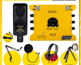 Combo Sound Card K10 2020 Và Micro LGT240 Thu âm đơn giản