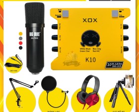 Combo Sound Card K10 2020 Và Micro MAX26 Thu âm giá Sốc