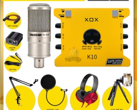 Combo Sound Card K10 2020 Và Micro Takstar PC-K200 Thu âm