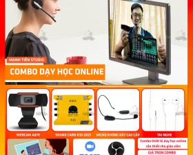 Combo thiết bị dạy học online Wedcam A870 - Sound card K10 - Micro Không Dây Cao Cấp