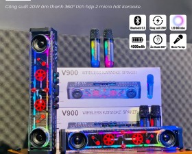 Loa Karaoke Bluetooth LED V900 Công Suất 15W Bluetooth 5.3 Nghe Nhạc, Karaoke Giải Trí, Decor