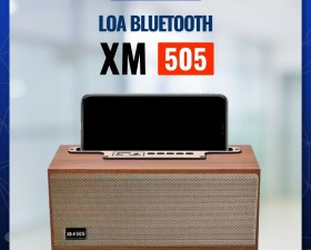 Loa Bluetooth Hộp Gỗ XM505, Thiết Kế Cổ Điển Sang Trọng, Có Giá Để Điện Thoại