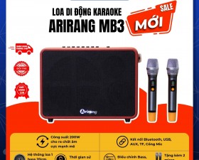 Loa Di Động Xách Tay Arirang MB3 – Bass 20 Công Suất Lớn Kèm 2 Micro Karaoke