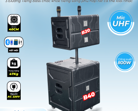 Loa Kéo DJ 5.3 Nhập TQ Bass Chính 40cm Bass Phụ 20cm 3 Đường Tiếng Công Suất 800W
