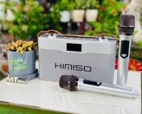 Loa Xách Tay Karaoke Kimini KMS237 Đi Kèm 2 Micro Không Dây Hát Karaoke, Nghe Nhạc Bass Đời Mới