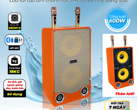 Loa Xách Tay Karaoke MTMAX L2Pro Bass Đôi 25cm Công Suất 600W Tiếng Bass Căng Chắc
