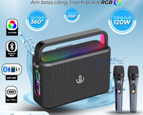 Loa SINOBAMD Nuts Công Suất 120W Âm Thanh Đánh Cực Khủng, Nghe Siêu Hay, Tặng Kèm 2 Mic