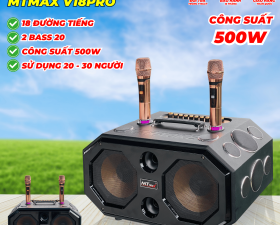 Loa Karaoke Xách Tay MTMAX V18Pro 18 Đường Tiếng, Hệ Thống Bass Đôi 20 Công Suất Mạnh Mẽ Đến 500W