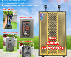 Loa Kéo V2027 Bass 40 Căng Ấm 3 Đường Tiếng Bass Trung Treble Công suất 700W-1100