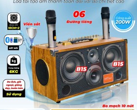 Loa Xách Tay MTMAX K1PROMAX 6 Đường Tiếng Bass Đôi 15CM Bo Mạch 10 Nút Chỉnh
