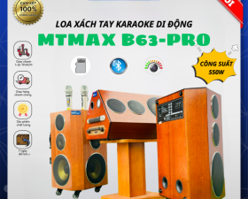 Loa Kéo Karaoke B63 Pro - Thiết Kế Độc Lạ, Công Suất Lớn, Hệ Thống 6 Loa, 3 Đường Tiếng