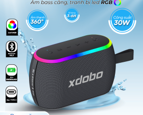 Loa Nghe Nhạc Bluetooth Xdobo X8 Mini Công Suất 30W Hợp Kim Bọc Lưới Cao Cấp Sang Trọng