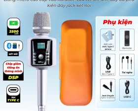 Micro Bluetooth Karaoke MTMAX H9Pro Vừa Karaoke Vừa Livestream Đầy Đủ Dây Jack Kết Nối