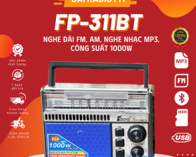 Đài Radio FM, AM FP 311BT, Kết Nối Đa Dạng, Thích Hợp Nghe Nhạc, Nghe Đài FM, Tin Tức, Thời Sự
