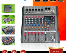 Mixer MTMAX KT6 Cao Cấp Với 6 Đường Line Chuyên Nâng Cấp Loa Kéo, Dàn Karaoke, Sân Khấu...