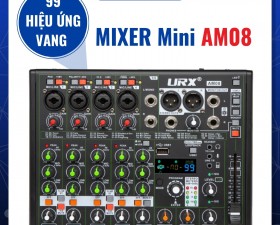 Mixer AM08 Đèn Led RGB Hát Karaoke Livestream, Thu Âm, Với Dàn Âm Thanh Gia Đình