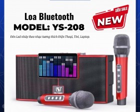 Loa Di Động Karaoke 2 Micro Hát Karaoke YS208 Bass Trầm Cực Chuẩn Công Suất 35W