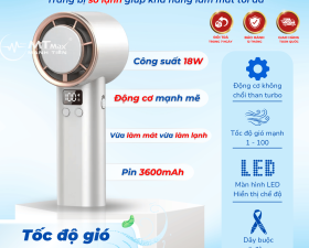 Quạt Cầm Tay Di Động A63 Trang Bị Sò Làm Lạnh, 100 Tốc Độ Gió Sạc Lại Type C