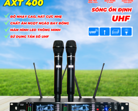 Micro Đầu Thu Cao Cấp AXT400 Sóng UHF, Chất Âm Trong Trẻo , Chi Tiết Sáng Độ Nhạy Cao, Lọc Âm Tốt