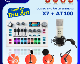 Combo Thu Âm, Livestream Chuyên Nghiệp Soundcard X7 - Micro AT100 - Phụ Kiện