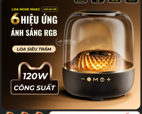 Loa LP90 Led RGB Âm Thanh Siêu Bass 360 Độ, Công Suất 120W Pin Đến 4000mAh
