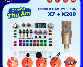 Combo Thu Âm, Livestream Chuyên Nghiệp Soundcard X7 - Micro K200 - Phụ Kiện
