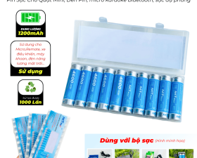 Bộ 10 Pin Sạc 4600 chính hãng MTMAX Dung Lượng 1200mAh/Pin Sạc Được 1000 Lần