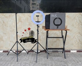 Đèn LiveStream HQ14 - 36CM 1 Kẹp + 3 Chế Độ + Chân 2m