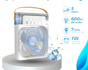 Quạt Điều Hòa Hơi Nước A60 Mini 600ml , Quạt Phun Sương Tạo Ẩm Làm Mát Để Bàn