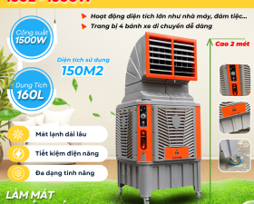 Quạt Điều Hòa Hơi Nước Công Nghiệp QF360 Dung Tích 160 Lít Công suất 1500W