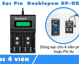 Bộ sạc pin đa năng Doublepow DP-UK95, Sạc 4 pin có hiển thị dung lượng pin