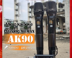 Micro Không Dây MTMAX AK90 Cao Cấp 2 Mic Chuyên Dùng Cho karaoke Hát Nhẹ