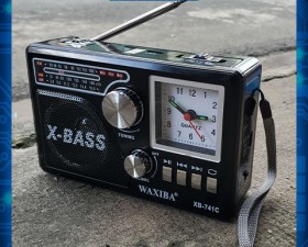 Đài FM RADIO XB-741C - NGHE NHẠC QUA USB VÀ THẺ NHỚ có đèn Pin siêu sáng