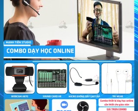 Combo thiết bị dạy học online Wedcam A870 - Sound card H9 - Micro Không Dây Cao Cấp