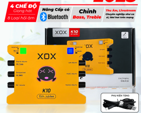 SoundCard XOX K10 2025 Mới Nhất Thu Âm Livestream Tích Hợp 4 Chế Độ Người Dùng Music, Sing, Chat, Mc