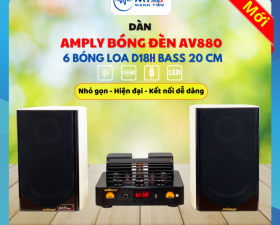 Dàn nghe nhạc cao cấp âm ly AV880 kết hợp loa nghe nhạc D18H cổng hưởng âm thanh cao cấp