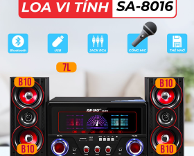 Loa vi tính SA8016 Kếp Hợp 2 Công Micro Hát Karaoke Công suất 60W, bass cực chắc