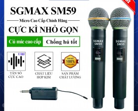 SGMax SM59- Micro Karaoke Không Dây Sạc Pin Trực Tiếp Trên Micro Bắt Sóng Xa Đến 15m