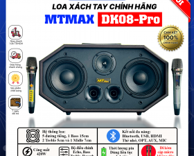 Loa Xách Tay MTMax DK08 Pro - Loa 5 Đường Tiếng Công Suất Lớn 420W 2 Bass 15 cm