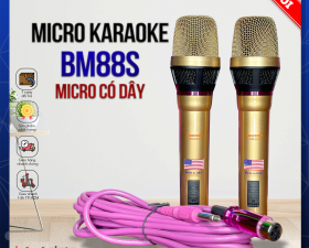 Mic Karaoke BM-88S Chất Âm Dày Dặn Nhẹ Siêu Sáng - Bắt Âm Nhạy, Chống Hú, Chống Nhiễu